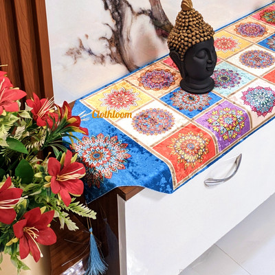 Clothloom Multicolor 180 cm Table Runner(Velvet)