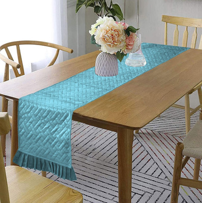 RRC Light Blue 183 cm Reversible Table Runner(Velvet)
