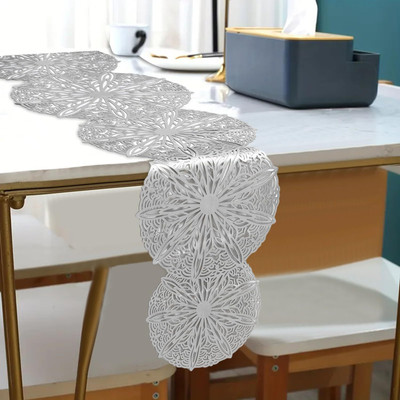 MONKDECOR Silver 84 cm Table Runner(PVC)