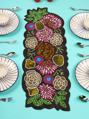 Aaditya Exports Purple 91.44 cm Table Runner(Polyester)