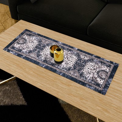 KUBER INDUSTRIES Blue 91 cm Reversible Table Runner(Velvet)