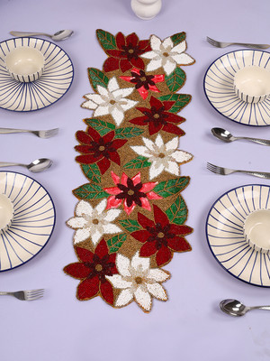 Hawamahal Multicolor 90 cm Table Runner(Polyester)