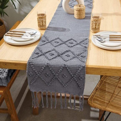 North Field Grey 182 cm Table Runner(Cotton)