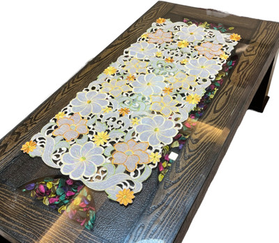 MONKDECOR Yellow 84 cm Table Runner(Cotton)