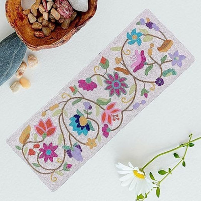 Hawamahal Multicolor 90 cm Table Runner(Polyester)