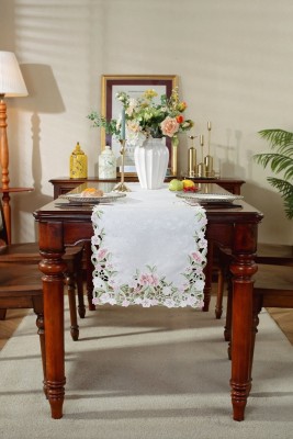 TANLOOMS Pink 83.82 cm Table Runner(Satin)