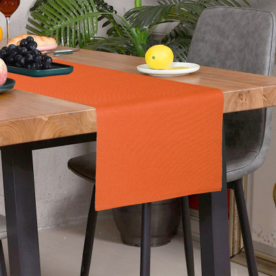 Home Colors Orange 183 cm Reversible Table Runner(Cotton)