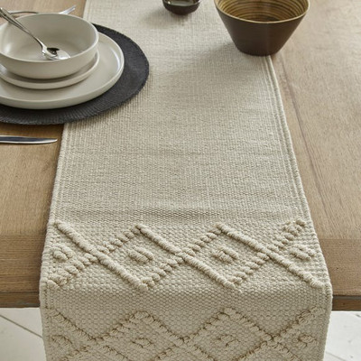 croox Beige 183 cm Table Runner(Cotton)