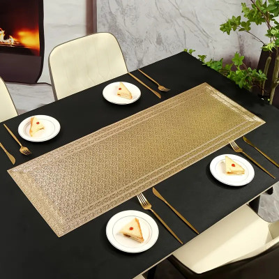 Dakshya Industries Gold 92 cm Table Runner(PVC)