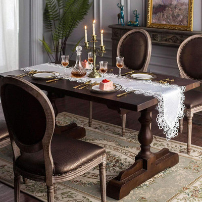 TANLOOMS White 177.8 cm Table Runner(Polyester)
