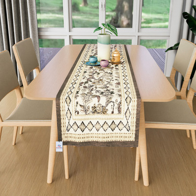 Heart Home Brown 183 cm Reversible Table Runner(Velvet)