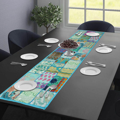 Handicraft Bazarr Light Green, Multicolor 152 cm Table Runner(Cotton)