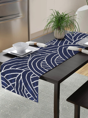 Alina decor Blue 152 cm Table Runner(Polyester)