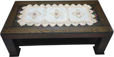 MONKDECOR White, Multicolor, Peach 83 cm Table Runner(Polyester)