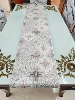 DNP Grey 178 cm Table Runner(Velvet)