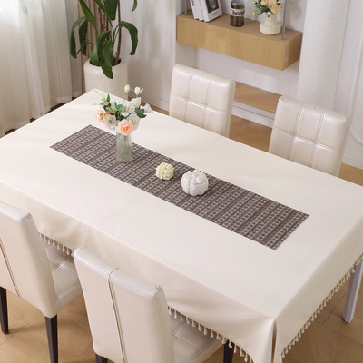 HOKiPO Brown 135 cm Reversible Table Runner(PVC)