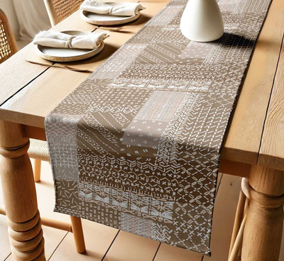 Vargottam Beige 152 cm Table Runner(Cotton)