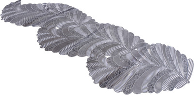 KUBER INDUSTRIES Silver 91 cm Reversible Table Runner(PVC)