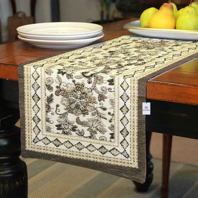 Heart Home Brown 91 cm Reversible Table Runner(Velvet)
