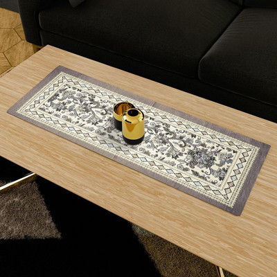 HOMESTIC Grey 91 cm Reversible Table Runner(Velvet)