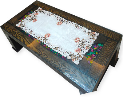 MONKDECOR Multicolor, White, Grey 84 cm Table Runner(Satin)