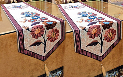 Saksham Enterprises Multicolor 183 cm Table Runner(Velvet)