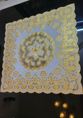 DELHI PVC CORP Gold 60 cm Table Runner(Lace)