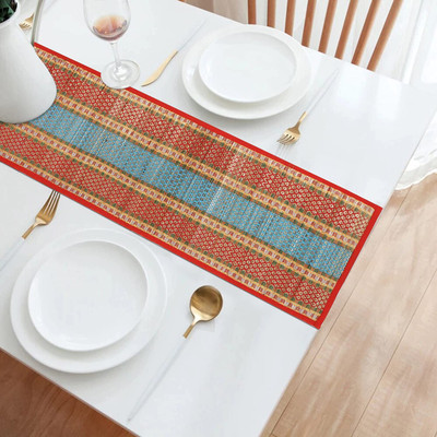 HOKiPO Red 135 cm Reversible Table Runner(River Grass)
