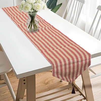 KUBER INDUSTRIES Maroon 185 cm Table Runner(Canvas)