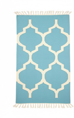 TAUFEEQ Light Blue 90 cm Reversible Table Runner(Cotton)