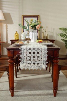 TANLOOMS Multicolor, White 83.82 cm Table Runner(Lace)