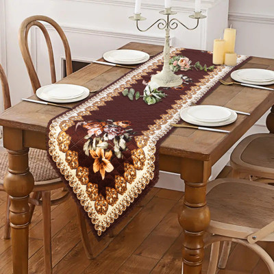 Dakshya Industries Brown 193 cm Table Runner(Polyester)
