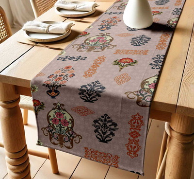 Vargottam Beige 152 cm Table Runner(Cotton)