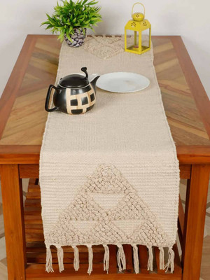 Bloomtex Beige 182 cm Reversible Table Runner(Cotton)