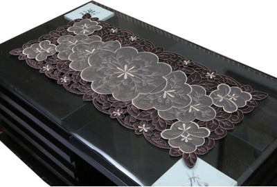 KUBER INDUSTRIES Brown 40 cm Table Runner(Nylon)