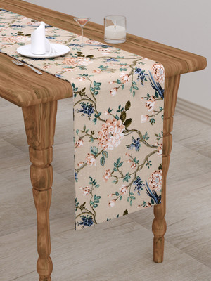 CLASIKO Beige 182 cm Table Runner(Cotton)