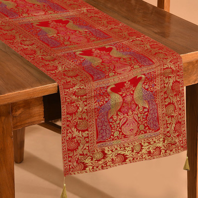 Handicraft Bazarr Red 152 cm Table Runner(Silk)