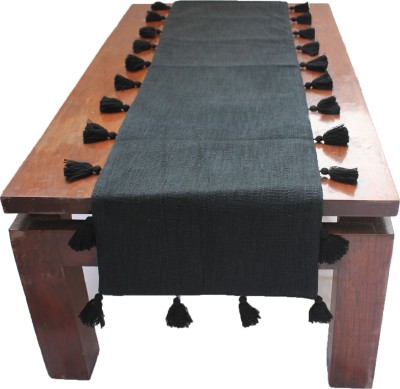 Dekor World Black 180 cm Table Runner(Cotton)