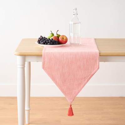 KITESCREATIONS Orange 140 cm Reversible Table Runner(Cotton)