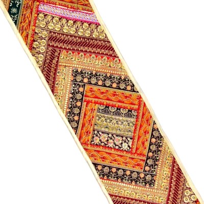 PRASHU Beige 30 cm Table Runner(Silk)