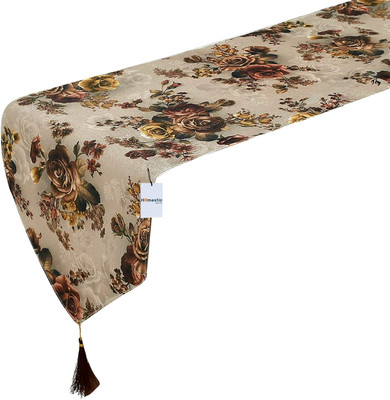 HOMESTIC Brown 188 cm Table Runner(Cotton)