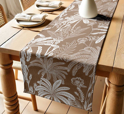 Vargottam Beige 152 cm Table Runner(Cotton)