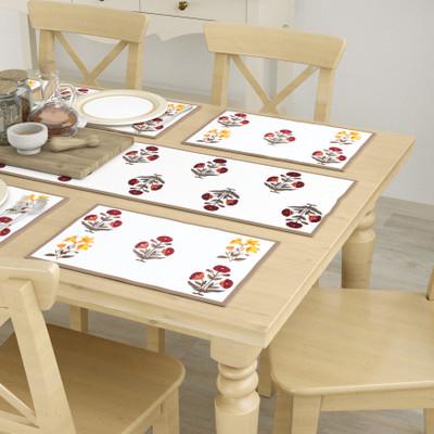 HappyKraft Maroon 182 cm Table Runner(Cotton, Canvas)