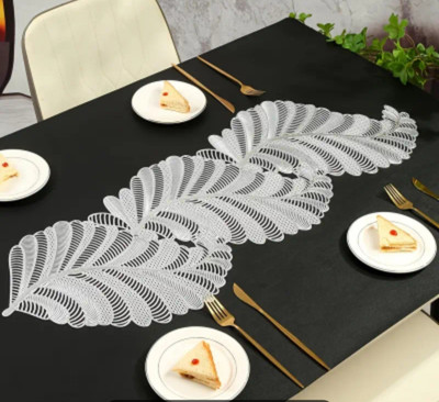 MONKDECOR Silver 84 cm Table Runner(Synthetic)