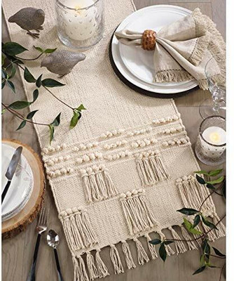 North Field White 182 cm Reversible Table Runner(Cotton)