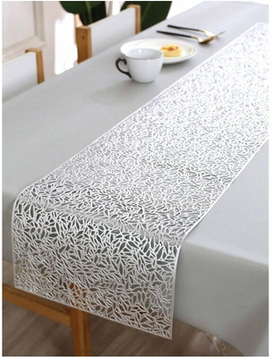 Dakshya Industries Silver 150 cm Table Runner(PVC)
