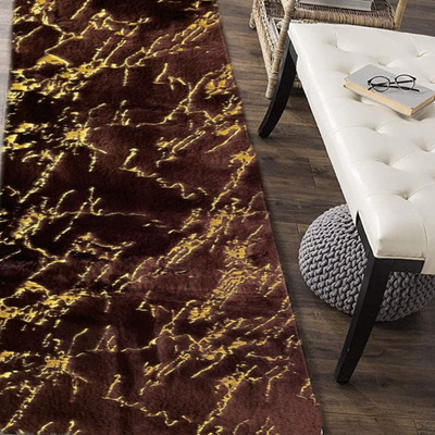 LkRunner Brown 60 cm Reversible Table Runner(Fleece)