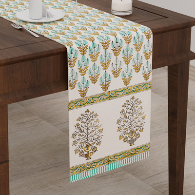 Blocks Of India Multicolor 182 cm Table Runner(Canvas)