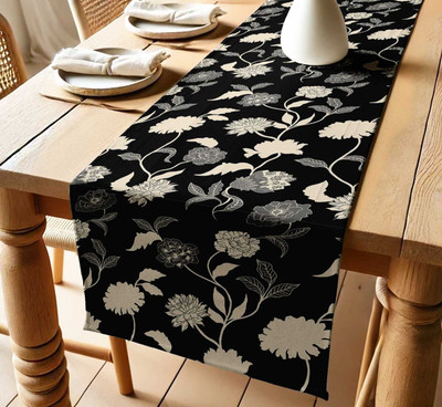 Vargottam Black 152 cm Table Runner(Cotton)