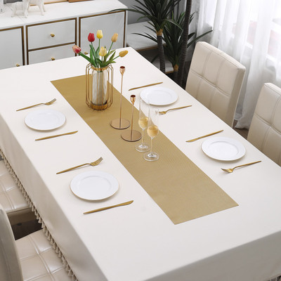 HOKiPO Gold 135 cm Reversible Table Runner(PVC)